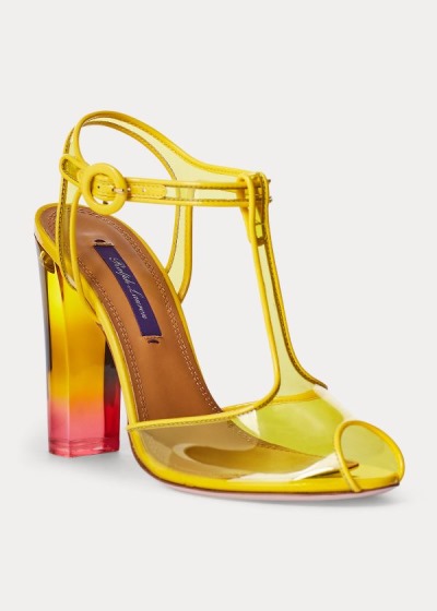 Sandalias Ralph Lauren Mujer Amarillos - Katy Dip-Dye T-Strap - GBFZA8201